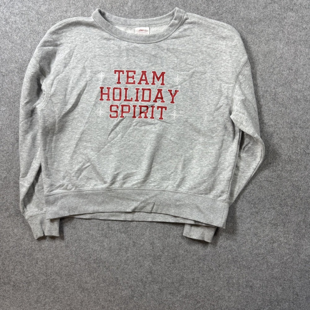Wondershop Womens Team Holiday Spirit Sweatshirt M Gray Cotton Blend Fleece